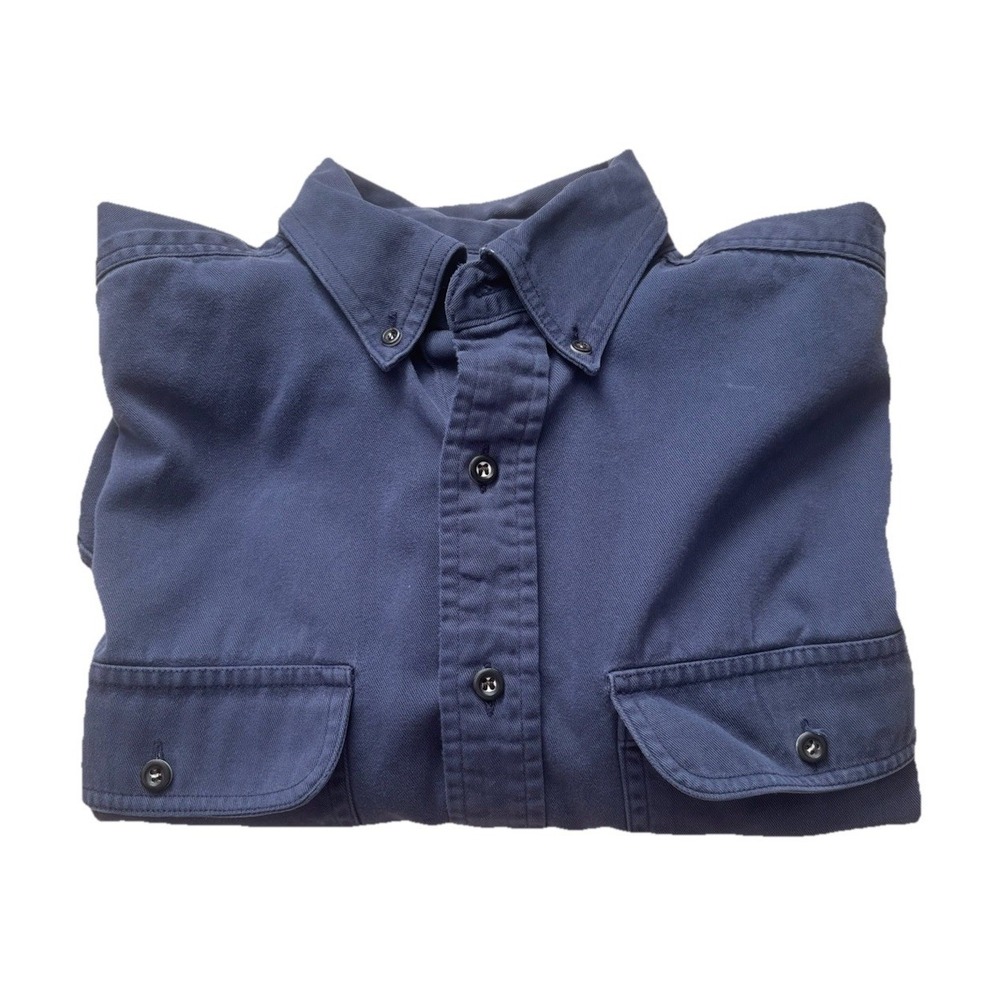 American Outpost Button Down Shirt Men's Navy Blue Utility Sz Medium 100% Cotton